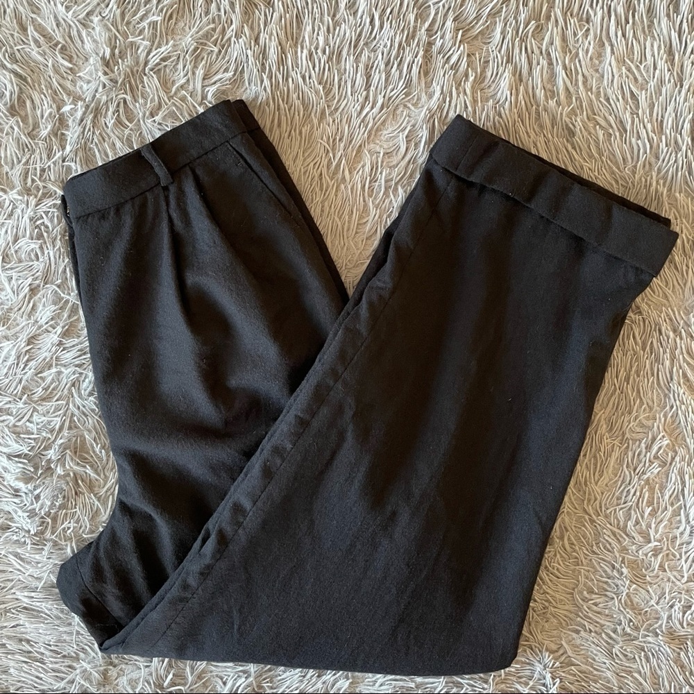 TALBOTS Wool Blend Pleated Front Straight Leg Black Pants Size 12P